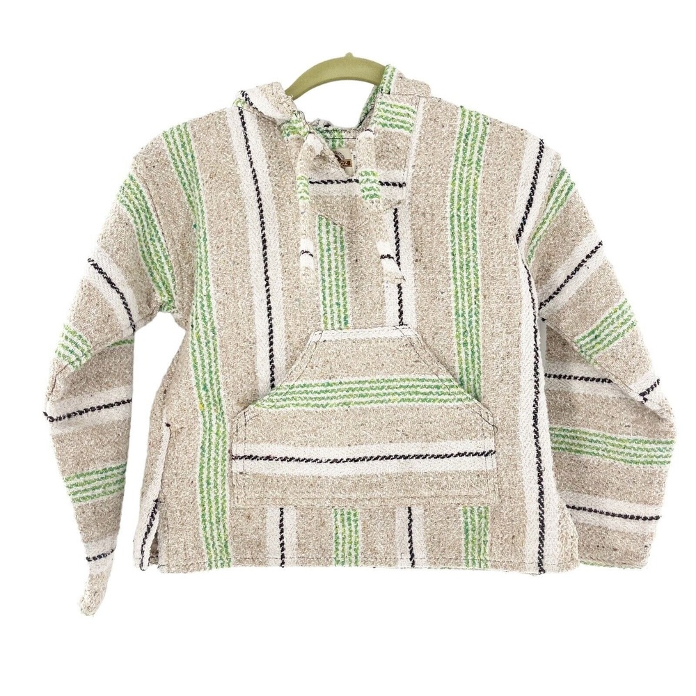 Earth Ragz Kids Baja Hoodie XL Beige Striped Pullover Southwestern Western‎